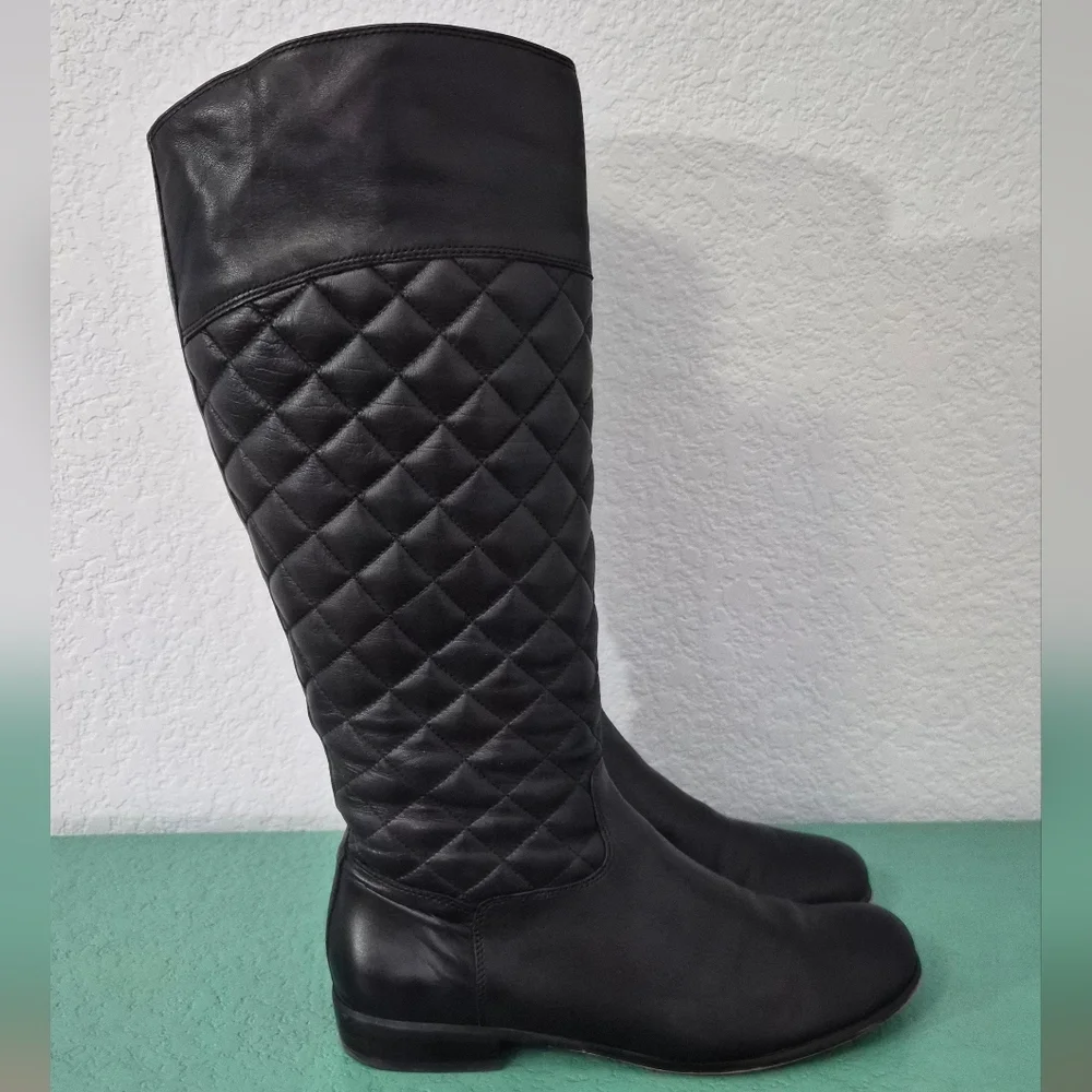 SPRING SALE | Corso Como Santona Quilted Leather Tall Riding Boots Black 9.5M